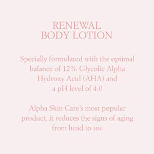 Alpha Skin Care Revitalizing Body Lotion with 12% Glycolic AHA, Simple and Effective Multi-Purpose Daily Moisturizer Hydrates and Exfoliates with Acne Treatment, Anti-Aging, Smoothing Properties