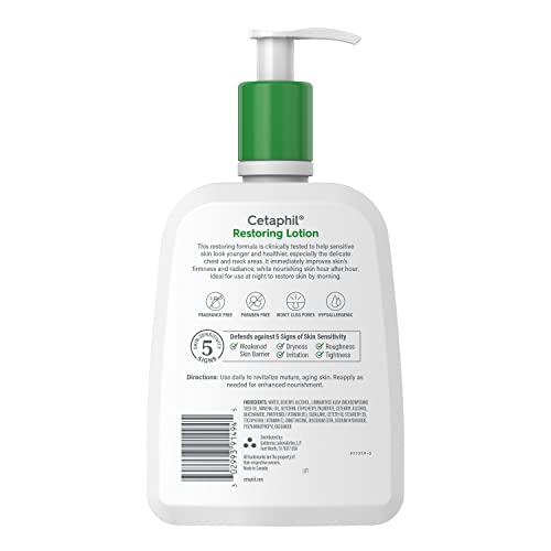 Cetaphil Restoring Body Lotion with Antioxidants for Aging Skin, Great for Neck and Chest Areas, Fragrance and Paraben Free, Suitable for Sensitve Skin 16 oz. Bottle