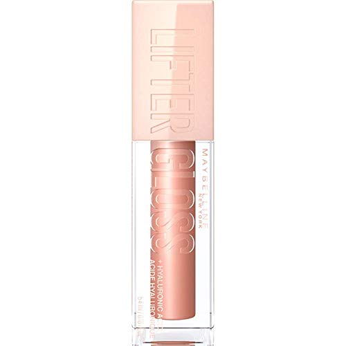 Maybelline Lifter Gloss, Hydrating Lip Gloss with Hyaluronic Acid, High Shine for Fuller Looking Lips, XL Wand, Stone, Rosey Neutral, 0.18 Ounce