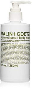 malin + goetz essential bergamot hand + body wash—purifying, hydrating hand + body wash for men + women. for all skin types, even sensitive. no stripping or irritation. cruelty-free + vegan 8.5 fl oz