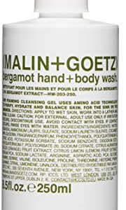 Malin + Goetz Essential Bergamot Hand + Body Wash—purifying, hydrating hand + body wash for men + women. for all skin types, even sensitive. No stripping or irritation. Cruelty-free + vegan 8.5 Fl oz