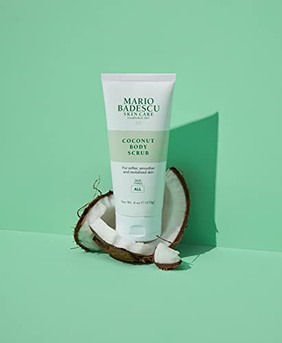 Mario Badescu Coconut Body Scrub for All Skin Types | Body Scrub that Softens and Smoothes |Formulated with Niacinamide & Salicylic Acid| 6 OZ