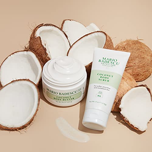 Mario Badescu Coconut Body Scrub for All Skin Types | Body Scrub that Softens and Smoothes |Formulated with Niacinamide & Salicylic Acid| 6 OZ