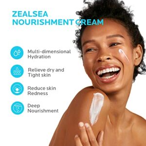 ZealSea Body and Face Moisturizer with Hyaluronic Acid and Ceramide, Daily Facial and Body Lotion, Day and Night Hydrating Moisturizing Cream for All Skin Types, Hydrate and Soothe Dry Skin, 10.2 oz