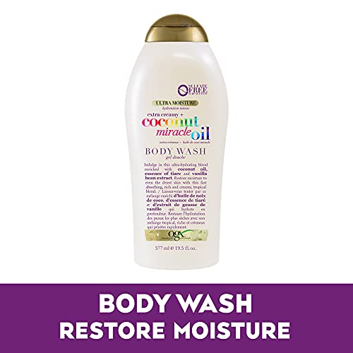 OGX Extra Creamy + Coconut Miracle Oil Ultra Moisture Body Wash, 19.5 Fl Oz