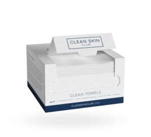 clean skin club clean towels, 100% biobased dermatologist face towel, disposable face towelette, facial washcloth, makeup remover dry wipes, ultra soft, 25 count, 1 pack