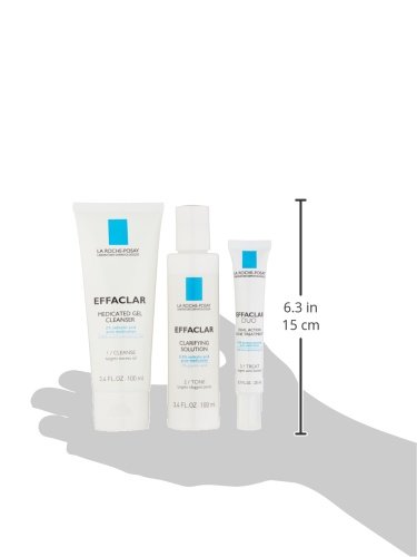 La Roche-Posay Effaclar Dermatological 3 Step Acne Treatment System, Salicylic Acid Acne Cleanser, Pore Refining Toner, and Benzoyl Peroxide Acne Spot Treatment for Sensitive Skin, 2-Month Supply