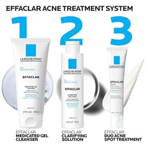 La Roche-Posay Effaclar Dermatological 3 Step Acne Treatment System, Salicylic Acid Acne Cleanser, Pore Refining Toner, and Benzoyl Peroxide Acne Spot Treatment for Sensitive Skin, 2-Month Supply