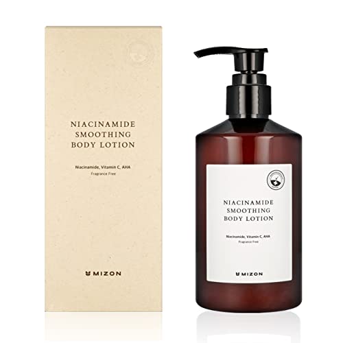 MIZON Niacinamide Smoothing Body Lotion - AHA, Vitamin C, Hyaluronic Acid, Smooth, Glowy skin, Mild exfoliation (300ml / 10.14 FL oz)