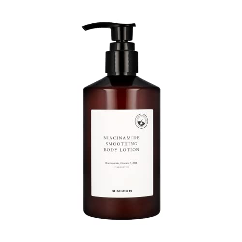 MIZON Niacinamide Smoothing Body Lotion - AHA, Vitamin C, Hyaluronic Acid, Smooth, Glowy skin, Mild exfoliation (300ml / 10.14 FL oz)