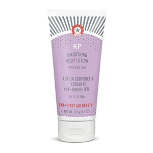 first aid beauty kp smoothing body lotion – chemically exfoliates and moisturizes with 10% lactic acid (aha), urea, colloidal oatmeal and ceramides – 6 oz﻿