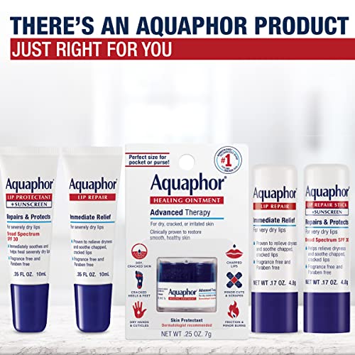 Aquaphor Lip Repair Lip Balm with Sunscreen, Lip Protectant, Lip Balm SPF 30, 0.35 Oz Tube