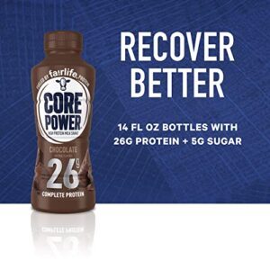 Fairlife Core Power 26g Protein Milk Shakes, Ready To Drink for Workout Recovery, Chocolate, 14 Fl Oz (Pack of 12)