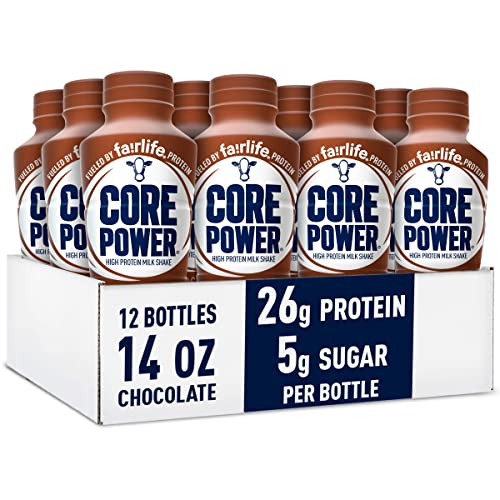 Fairlife Core Power 26g Protein Milk Shakes, Ready To Drink for Workout Recovery, Chocolate, 14 Fl Oz (Pack of 12)