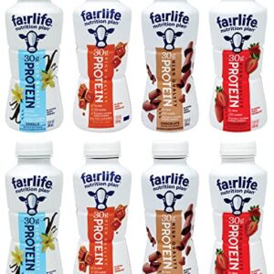 Fairlife Protein Shakes Variety Pack | Nutrition Plan | High Protein | Sampler | Chocolate, Vanilla, Strawberry, and Salted Caramel Shake Flavor Variety | 8 Pack - 11.5 oz Each Bottle | Niro Assortment