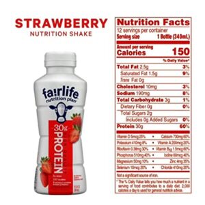 High Protein Shake Drinks Fairlife Nutrition Plan 30g Variety Pack Trial Sampler 6 Pack 2 of each Chocolate Vanilla Strawberry Each Bottle is 11.5 Ounces in The Award Box Packaging