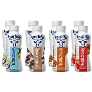 fair life nutrition plan high protein shake assorted variety pack sampler – 11.5 fl oz (8 pack) in sanisco packaging