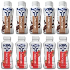 fairlife nutrition plan protein shake | chocolate and strawberry flavors 10pack assortment