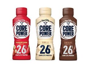 core power by fairlife high protein, 26g protein, 3 flavor variety pack, milk shake, 14 oz (pack of 6)