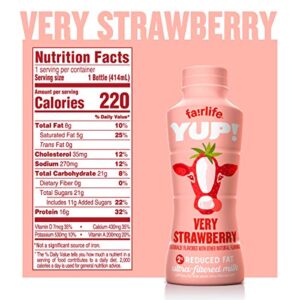fairlife YUP! Low Fat, Ultra-Filtered Milk, Very Strawberry Flavor, All Natural Flavors (Packaging May Vary), 14 Fl Oz (Pac-k of 12)