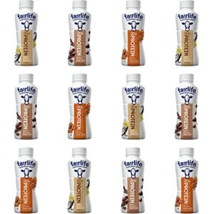 fairlife nutrition plan vanilla, chocolate and caramel shake variety pack 30g protein low sugar combo supplement meal replacement ready to drink 11.4 oz bulk variety pack (12-count)