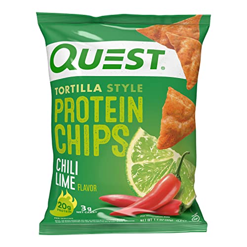 Quest Tortilla Style Protein Chips Variety Pack, Chili Lime, Nacho Cheese, Loaded Taco, 12 Count