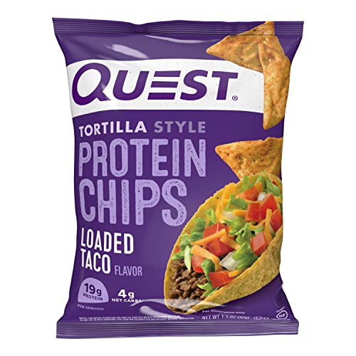 Quest Tortilla Style Protein Chips Variety Pack, Chili Lime, Nacho Cheese, Loaded Taco, 12 Count