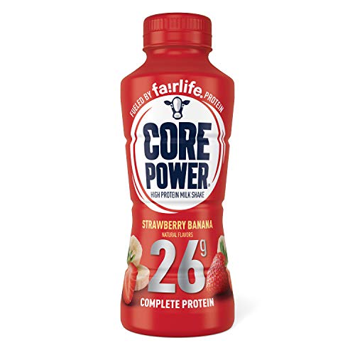 Fairlife Core Power 26g Protein Milk Shakes, Ready To Drink for Workout Recovery, Strawberry Banana, 14 Fl Oz