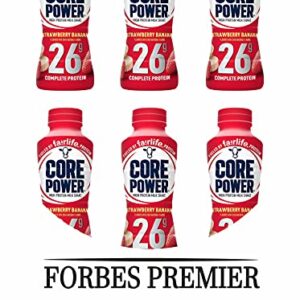 Fairlife Core Power High Protein Milk Shake, Natural Flavor Ready to Drink Protein Shake, The best Strawberry Protein Shakes, 14 fl oz , 26gm (Strawberry Banana flavor, Pack of 6 Bottles) protein, beverages, strawberries, FORBES PREMIER CARD INCLUDED!