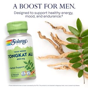 SOLARAY Tongkat Ali 400 mg, Vegan, Longjack Tongkat Ali for Men, Traditional Support for Male Performance, Drive, and Reproductive Health, Natural Energizer, 60 Servings, 60 VegCaps