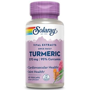 solaray turmeric root extract 600mg | one daily | healthy joints, cardiovascular system support | guaranteed potency | 60 vegcaps
