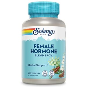 solaray female hormone blend sp-7c | herbal blend includes black cohosh, dong quai, passion flower, saw palmetto, wild yam & more | 180 vegcaps