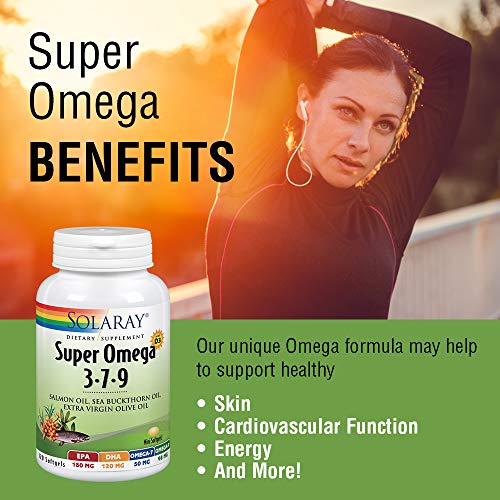 SOLARAY Super Omega 3 7 9 | Supports Healthy Skin, Cardiovascular Function, More | EPA, DHA, Essential Fatty Acids from Fish Oil | Mini Softgel, 120ct