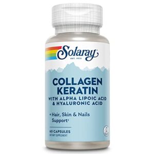 solaray type i, ii & iii collagen keratin | ala & hyaluronic acid | hair, skin & joint health support, 60 caps, 30 serv.