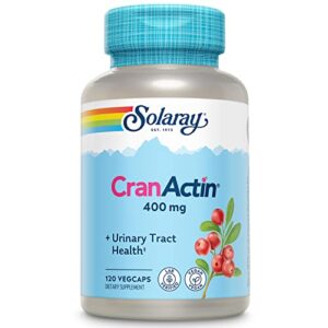solaray cranactin cranberry extract 400mg, concentrated cranberry supplement for urinary tract health & bladder support, with vitamin c for immune support, vegan (120 ct)