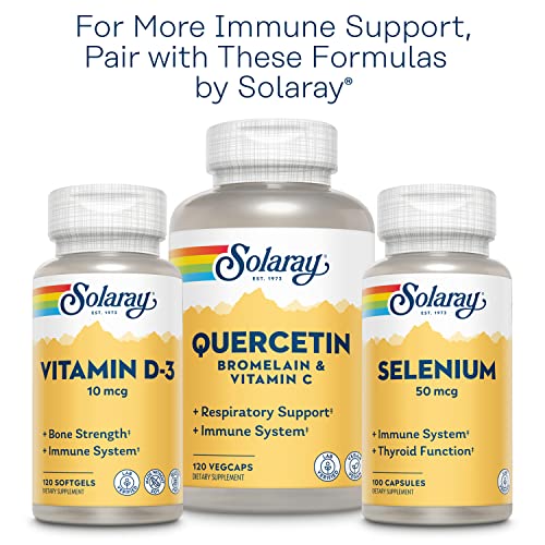 Solaray Zinc 50mg Immune Support Supplement, Bioavailable Chelated Zinc Capsules, Cellular Health and Immune System Formula with Pumpkin Seed, Vegan, 60-Day Money Back Guarantee, 100 Serv, 100 VegCaps