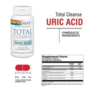 SOLARAY Total Cleanse Uric Acid | Tart Cherry, Bromelain, Quercetin and More | Joint Comfort Support | Vegan | 60 Caps