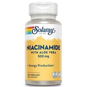 solaray niacinamide 500 mg | vitamin b-3 | energy metabolism, circulation, nerve & skin health support, 100 ct