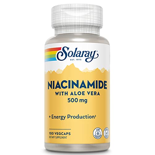 SOLARAY Niacinamide 500 mg | Vitamin B-3 | Energy Metabolism, Circulation, Nerve & Skin Health Support, 100 CT