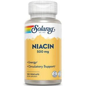 Solaray Niacin 500 mg, Vitamin B-3, 100ct