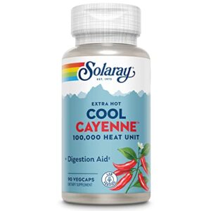 SOLARAY Extra Hot Cool Cayenne 100,000 HU | Healthy Digestion, Metabolism & Cardiovascular Support | 90 VegCaps