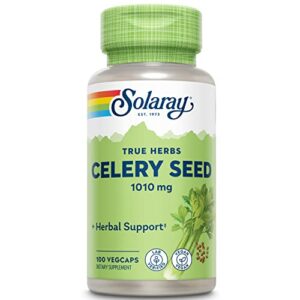 Solaray Celery Seed 1010 mg, Traditional Liver, Water Balance, and Joint Support, Whole Celery Seeds with Phytochemicals and Flavonoids, Vegan, Lab Verified, 60-Day Money-Back Guarantee, 50 Servings, 100 VegCaps