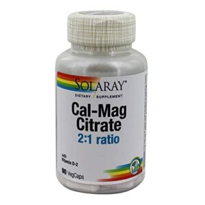solaray – cal-mag citrate 2:1 ratio with vitamin d2-90 vegetable capsule(s)