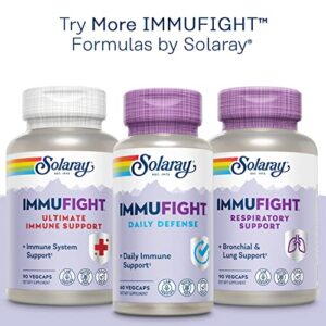 SOLARAY Immufight Maximum Daily Defense, All Day Immune Support, Vitamin C, Vitamin D, Zinc, Probiotics, Monolaurin, Acerola & More, Vegan & Gluten Free, 60 Day Guarantee, 30 Servings, 90 VegCaps