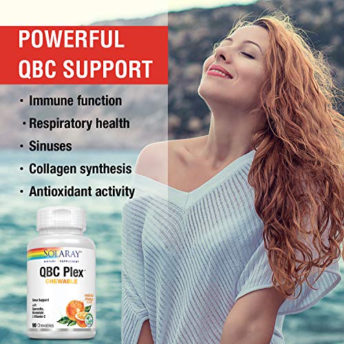 SOLARAY QBC Plex Chewables | Quercetin & Bromelain Plus Vitamin C | Immune & Respiratory Health Support | 90ct, 30 Serv.