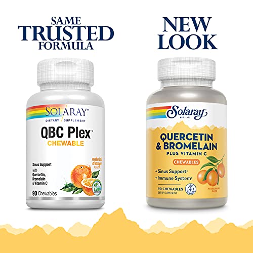 SOLARAY QBC Plex Chewables | Quercetin & Bromelain Plus Vitamin C | Immune & Respiratory Health Support | 90ct, 30 Serv.