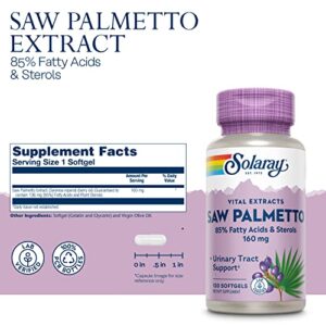 SOLARAY Saw Palmetto Extract, Healthy Prostate & Urinary Tract Support, Lab Verified (120 Softgels)