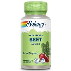 solaray beet root 605mg | may support cardiovascular health & athletic performance, kidney, liver & blood health | non-gmo | vegan | 100 vegcaps