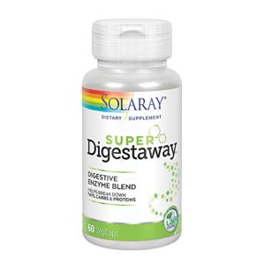 SOLARAY Super Digestaway Digestive Enzyme Blend | Healthy Digestion & Absorption of Proteins, Fats & Carbohydrates | Lab Verified | 60 VegCaps