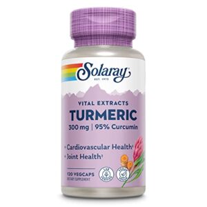 solaray turmeric root extract 300mg, joint & heart health support, guaranteed potency extract (120 ct)